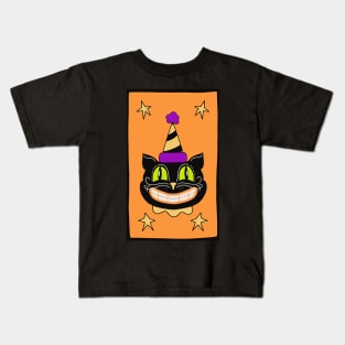 Black Cat Celebrate The Halloween Kids T-Shirt